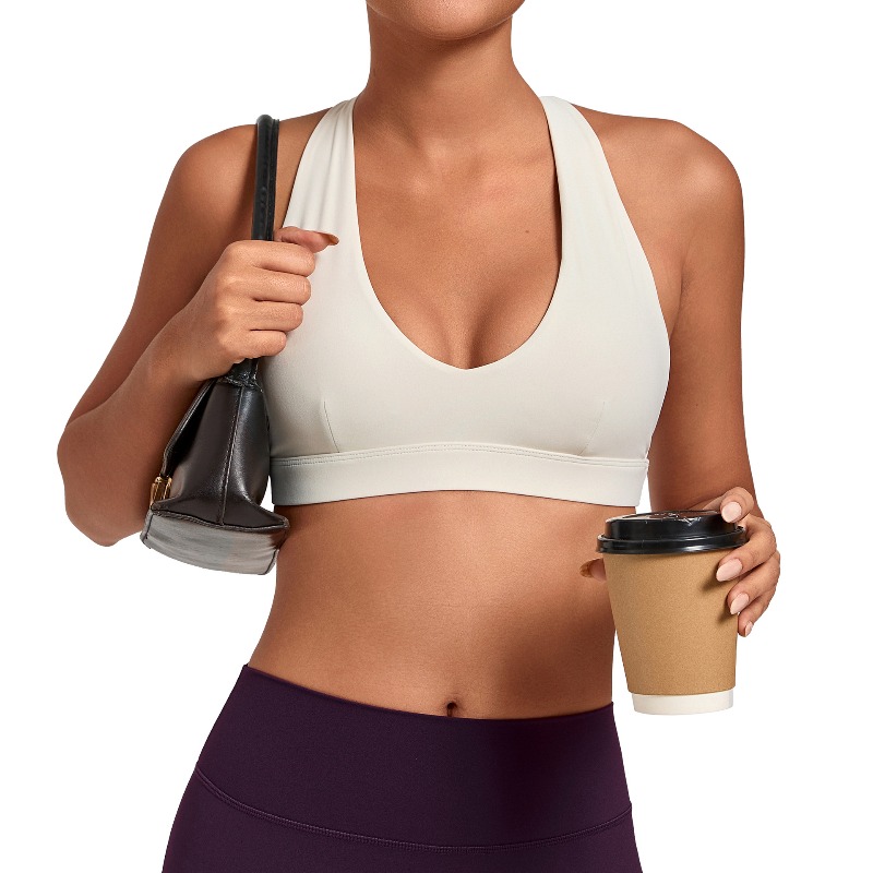 Sports Bra Racerback - サムレス レディース ジム ワークアウト スポーツブラ ギャザリング