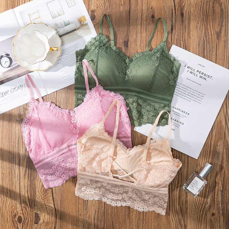 Sheer Bra Lace - シームレスな3Dレースのランジェリー,ホルタートップ,腕立て伏せ,ストラップレス,女性の下着