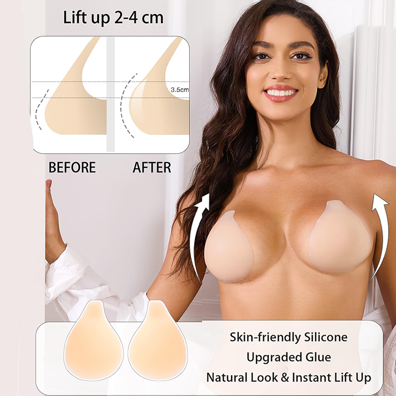 1/2 ペア女性粘着ブラジャープッシュアップ粘着バックレスス - Backless Bra Sticky のレビューと価格