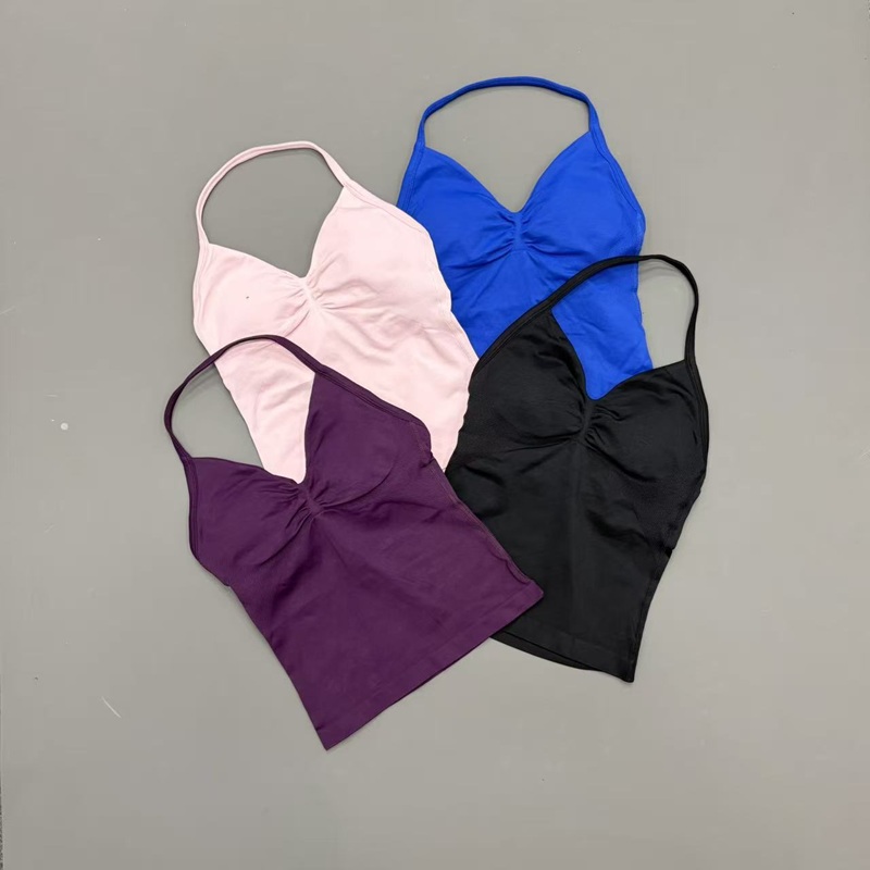ジム女性用スポーツタンクトップ シームレス ホルターストラッ - Sports Bra Racerback のレビューと価格