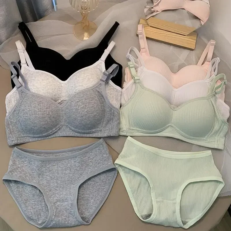 女性のシームレスなブラセット,ワイヤーブラのないランジェリー - Cotton Bra Everyday のレビューと価格