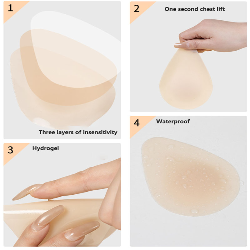 水滴型見えないブラ シリコンニップルカバー ブラパッド スト - Push Up Bra Silicone のレビューと価格