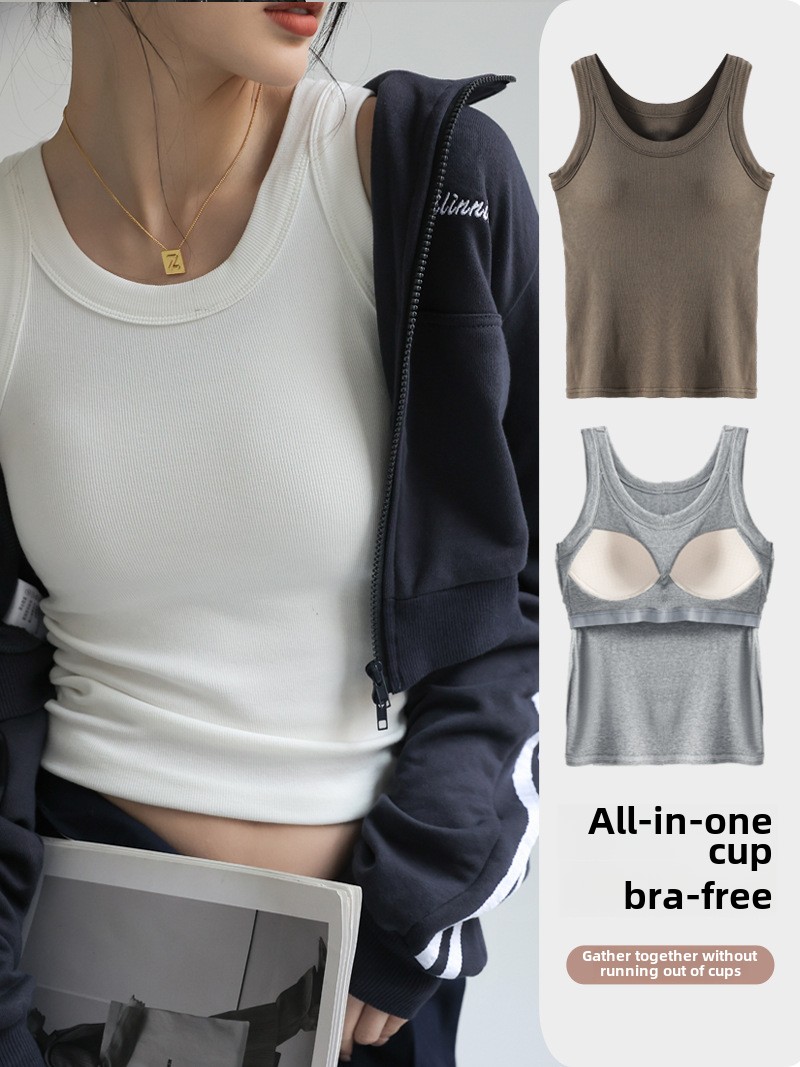 女性用 シームレス モーダル リブ タンクトップ 内蔵ブラジ - T Shirt Bra Seamless のレビューと価格