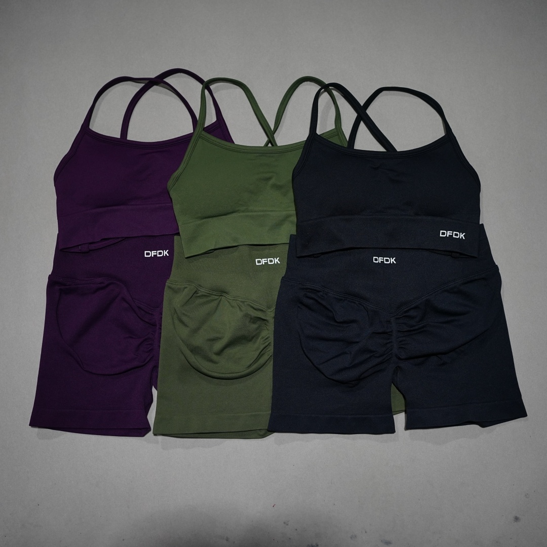 DFDK ハイウエストショートレギンスマッチングセット、シー - Sports Bra Racerback のレビューと価格